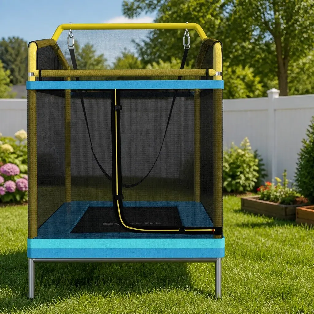 6FT Trampoline Swing for Kids Blue Yellow