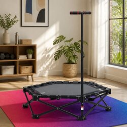 Practical 42 Inch Fitness Trampoline with Handrail