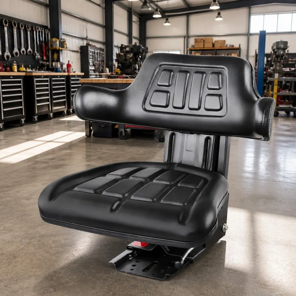 Universal Tractor Seat Heavy Machinery Chair Adjustable Black