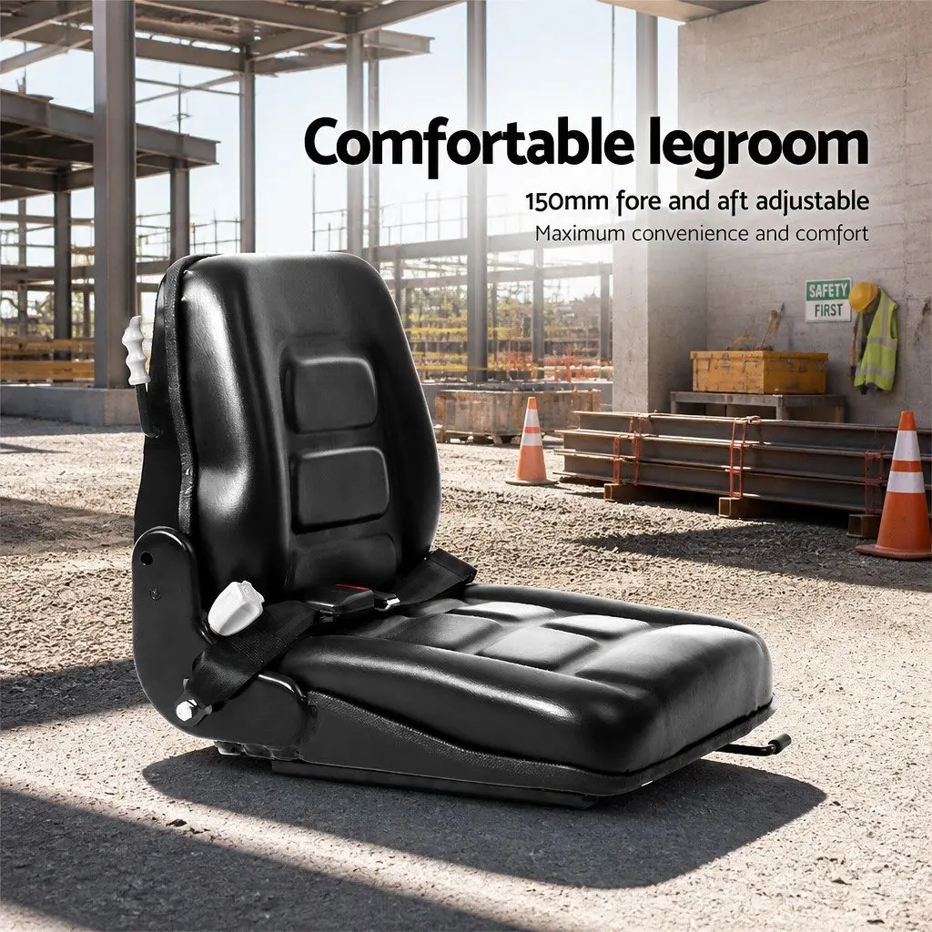 Heavy Machinery Seat Adjustable Black PU for Forklift Excavator Tractor