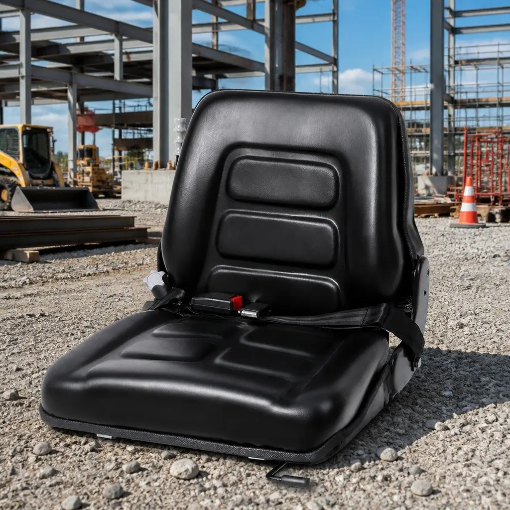 Heavy Machinery Seat Adjustable Black PU for Forklift Excavator Tractor