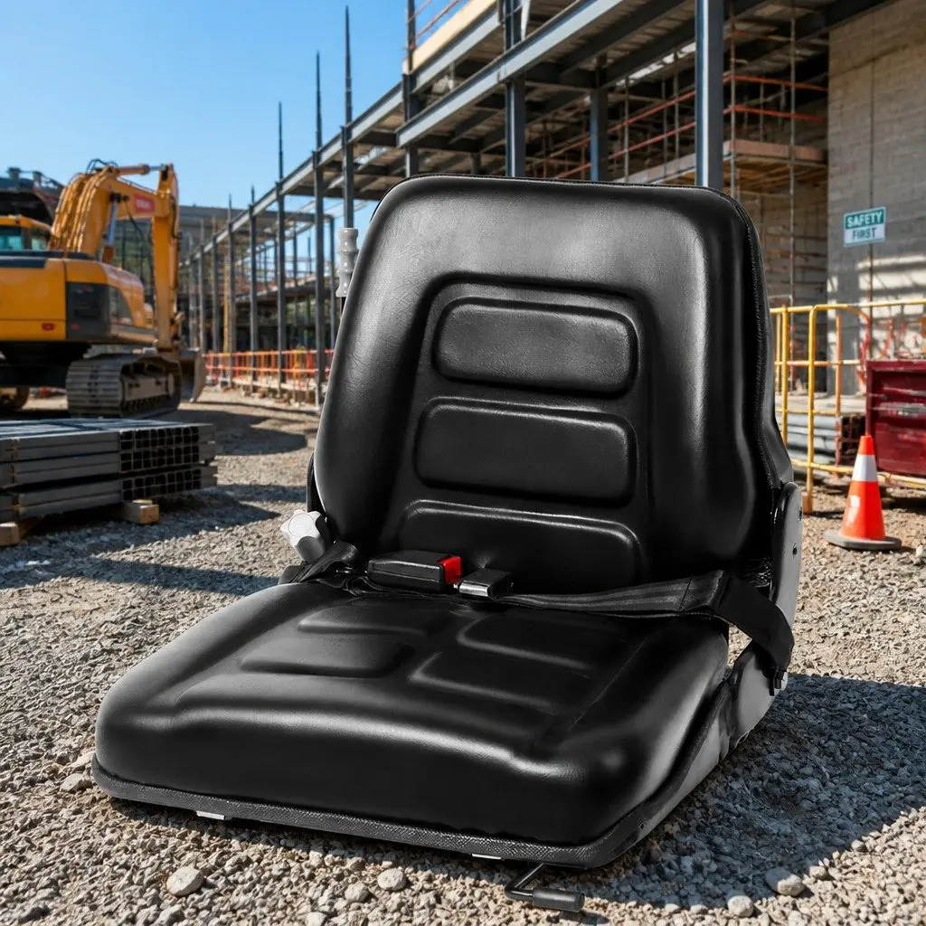 Heavy Machinery Seat Adjustable Black PU for Forklift Excavator Tractor
