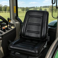 Universal Tractor Seat Forklift Excavator Adjustable Padded Chair Black