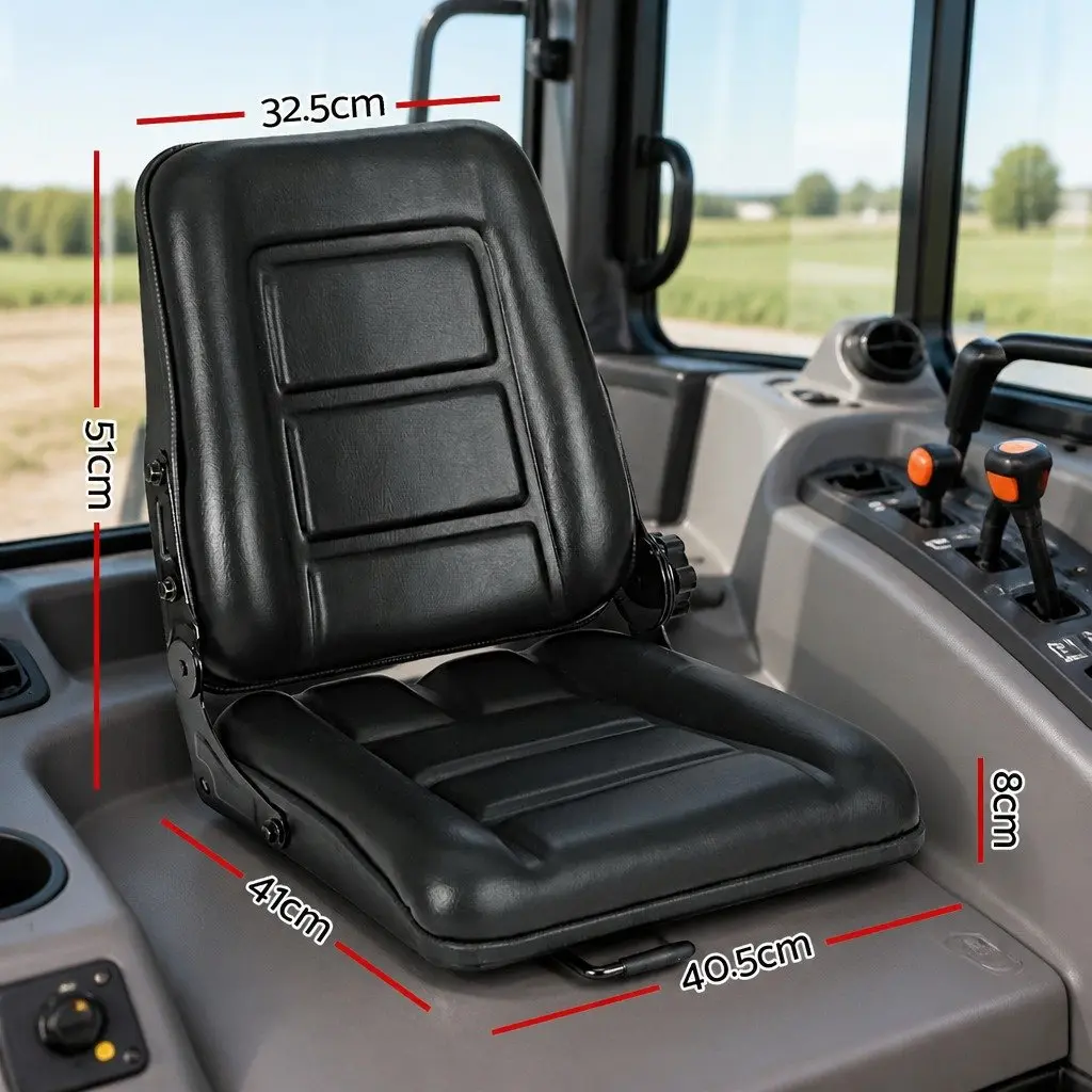 Universal Tractor Seat Adjustable Padded Chair Black