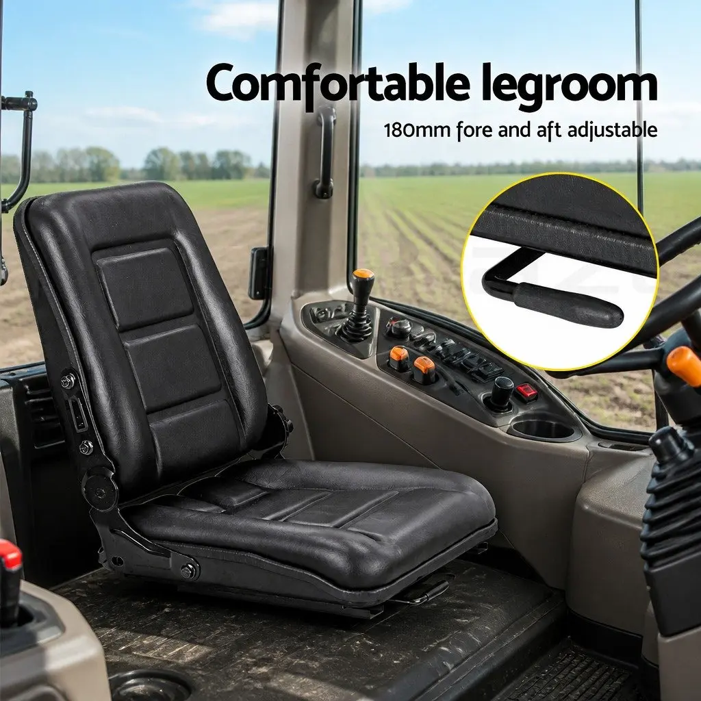 Universal Tractor Seat Adjustable Padded Chair Black