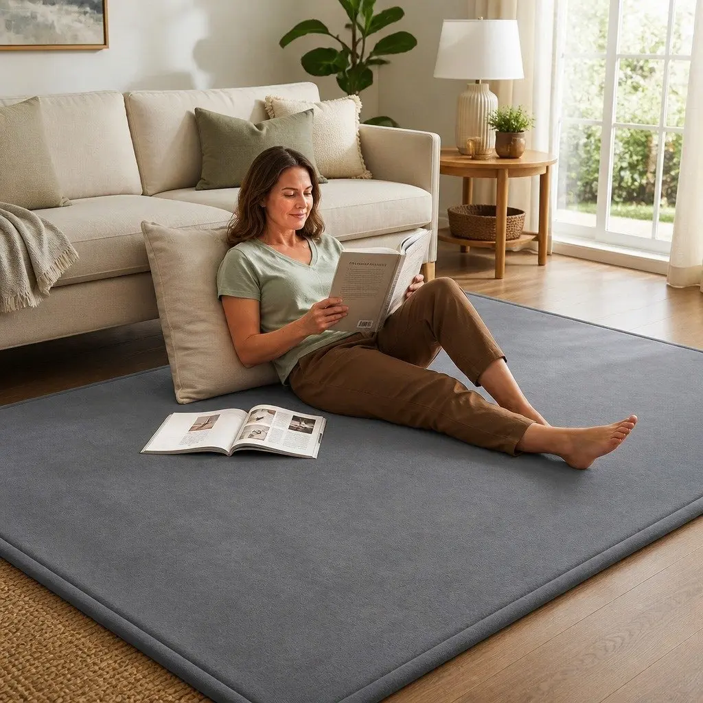 Tatami Mat Floor Mattress 3cm Thick Sleeping Lounging Grey
