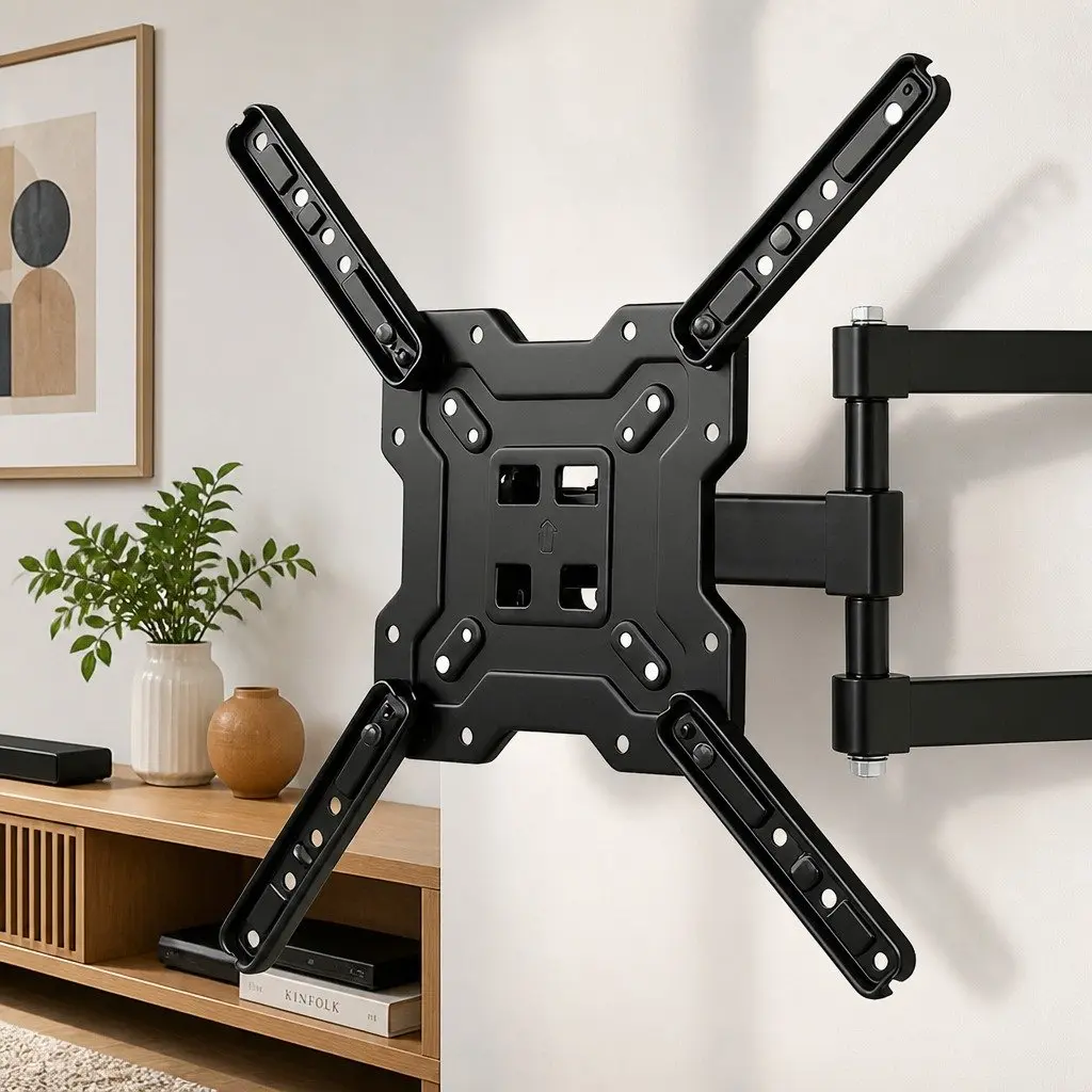 Full Motion TV Wall Mount Bracket Swivel Tilt Adjustable 22 to 55 Inch Black