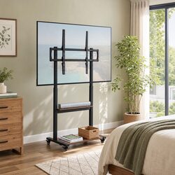 Quality Mobile TV Stand with Storage and Adjustable Height