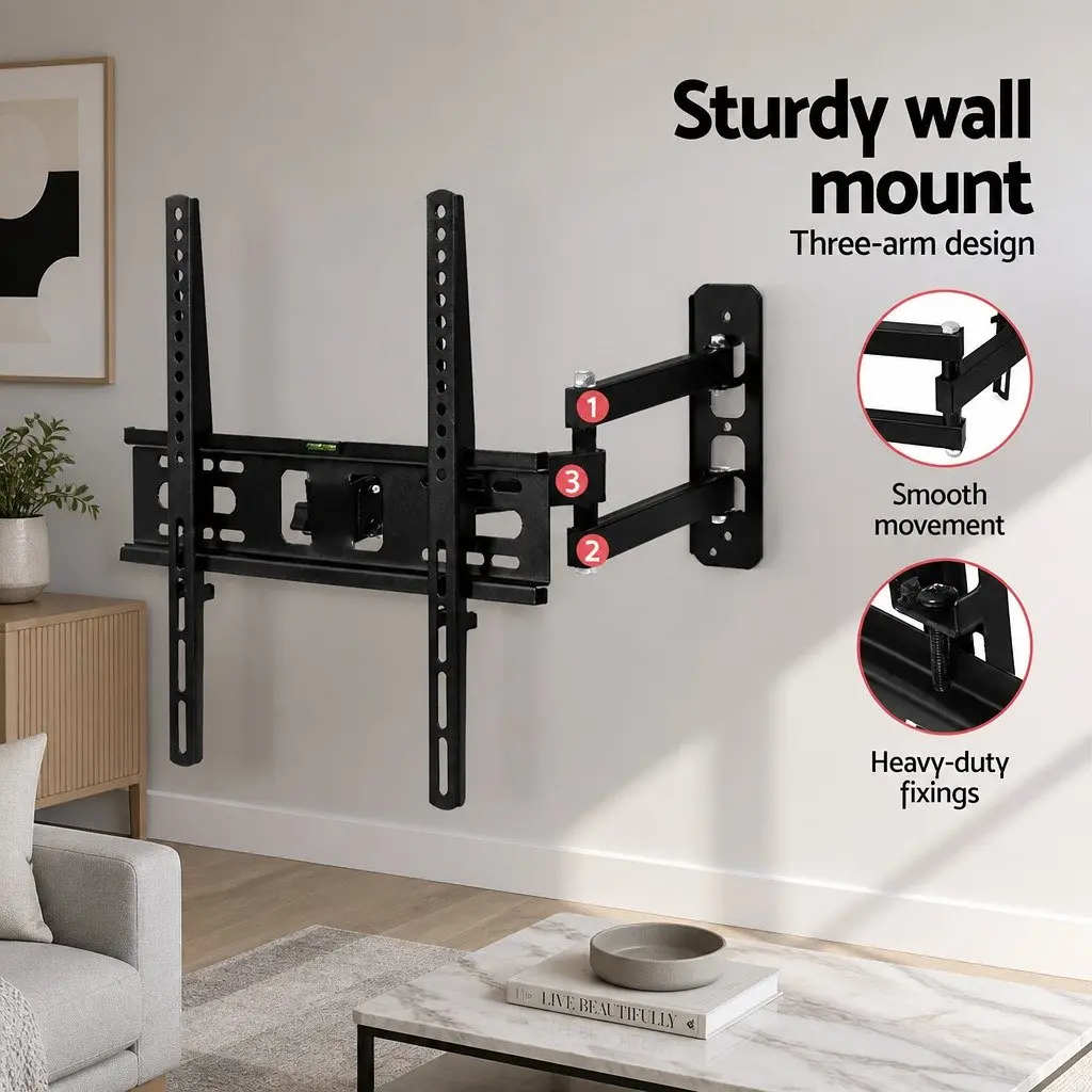 TV Wall Mount Bracket 23"-55" LED LCD Full Motion Tilt Swivel Articulating Arm