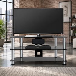 Reliable 3-Tier TV Stand with Tempered Glass for Your Needs