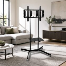 Reliable Mobile TV Stand for 32"-65" Screens with Shelf