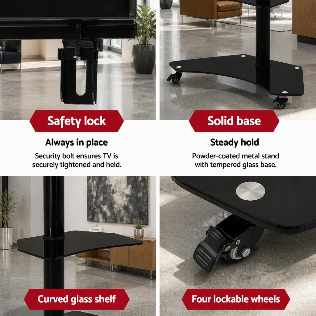 Mobile TV Stand with Integrated Storage