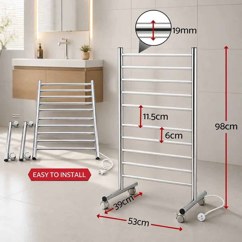 Heated Towel Rail with 10 Spacious Rods