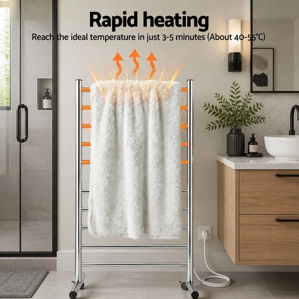Heated Towel Rail with 10 Spacious Rods