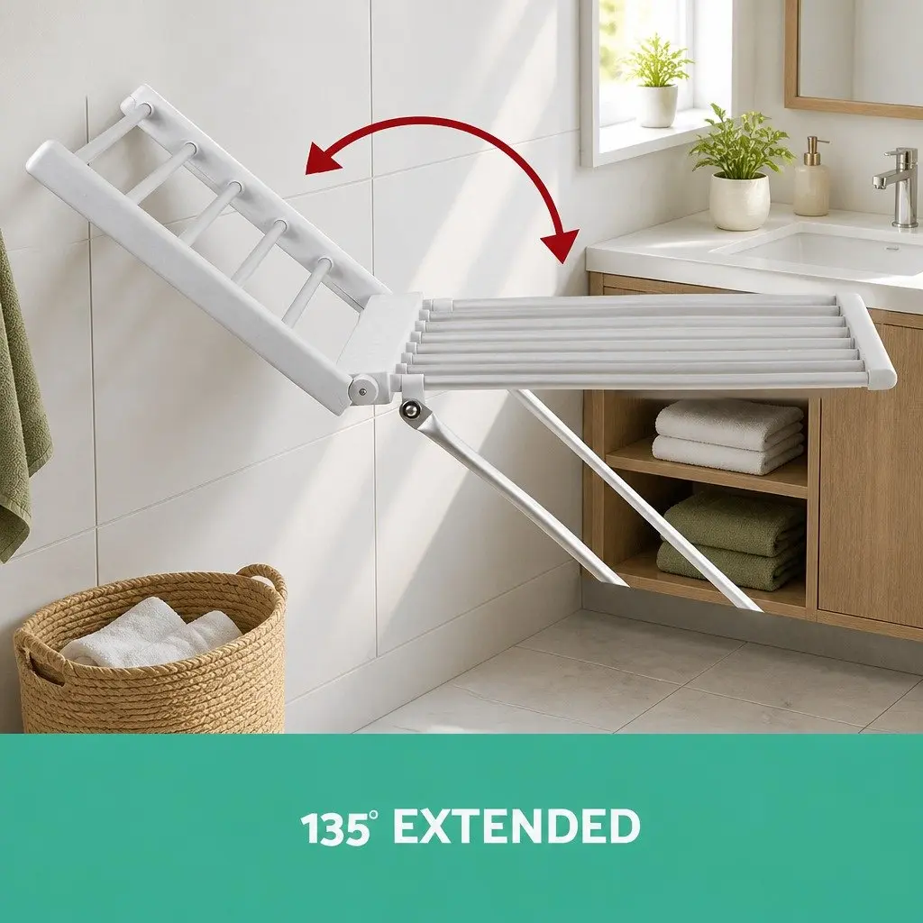 Electric Heated Towel Rail Rack 18 Bars Indoor Clothes Dryer Portable Silver