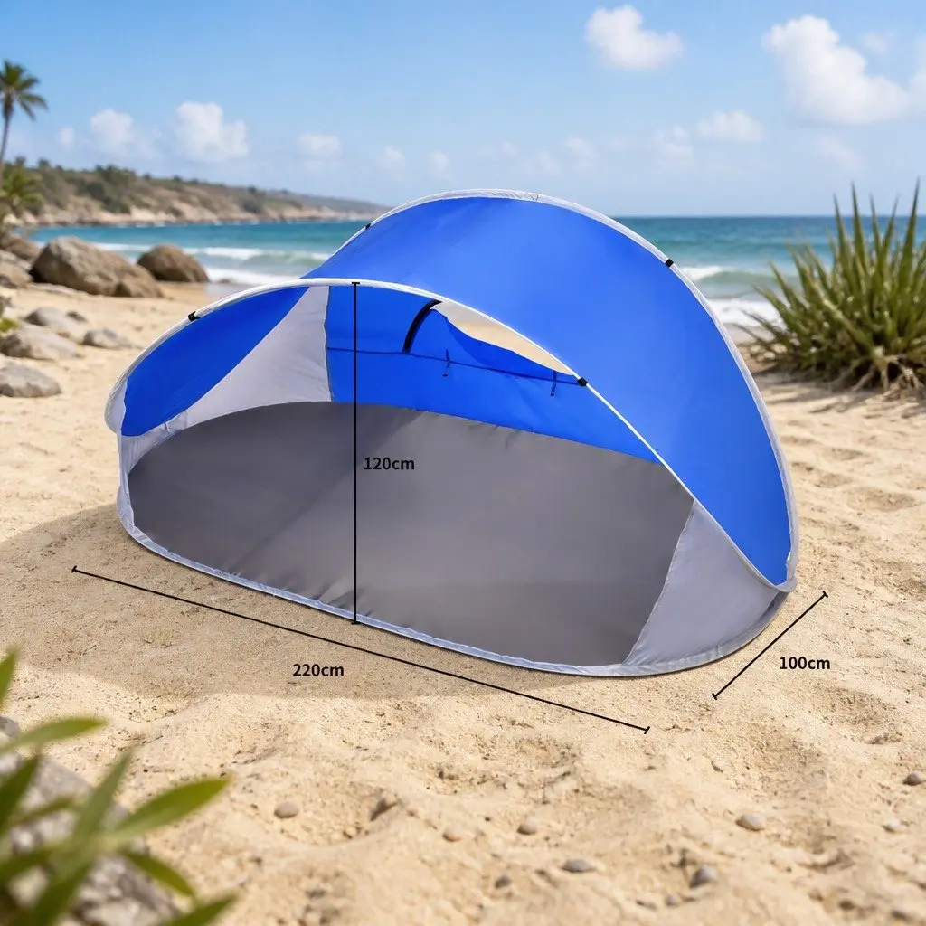 Pop Up Tent Camping Beach Outdoor 4 Person Instant Setup Blue