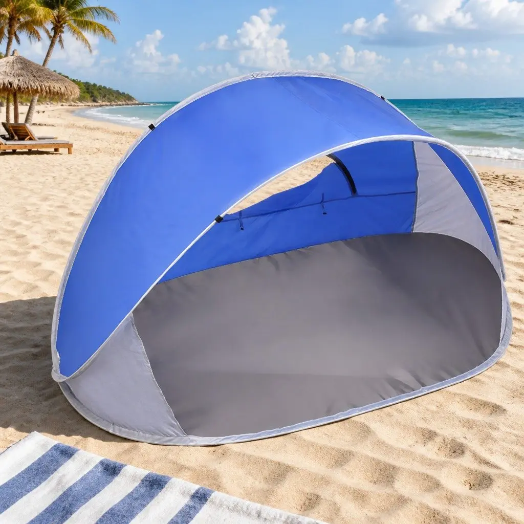 Pop Up Tent Camping Beach Outdoor 4 Person Instant Setup Blue