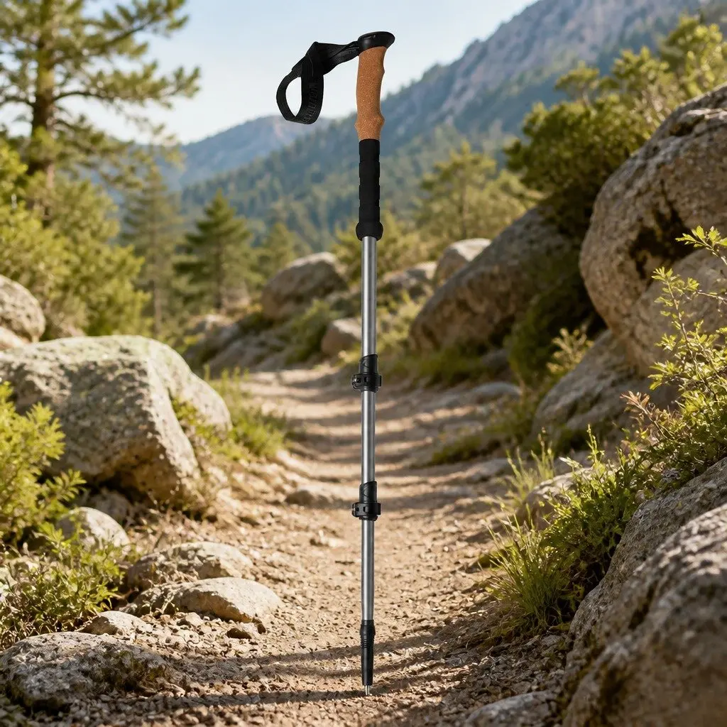 Trekking Poles Adjustable Lightweight Collapsible 62-135cm Grey 2 Piece