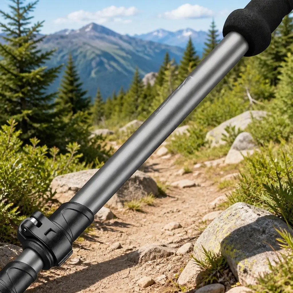Trekking Poles Adjustable Lightweight Collapsible 62-135cm Grey 2 Piece