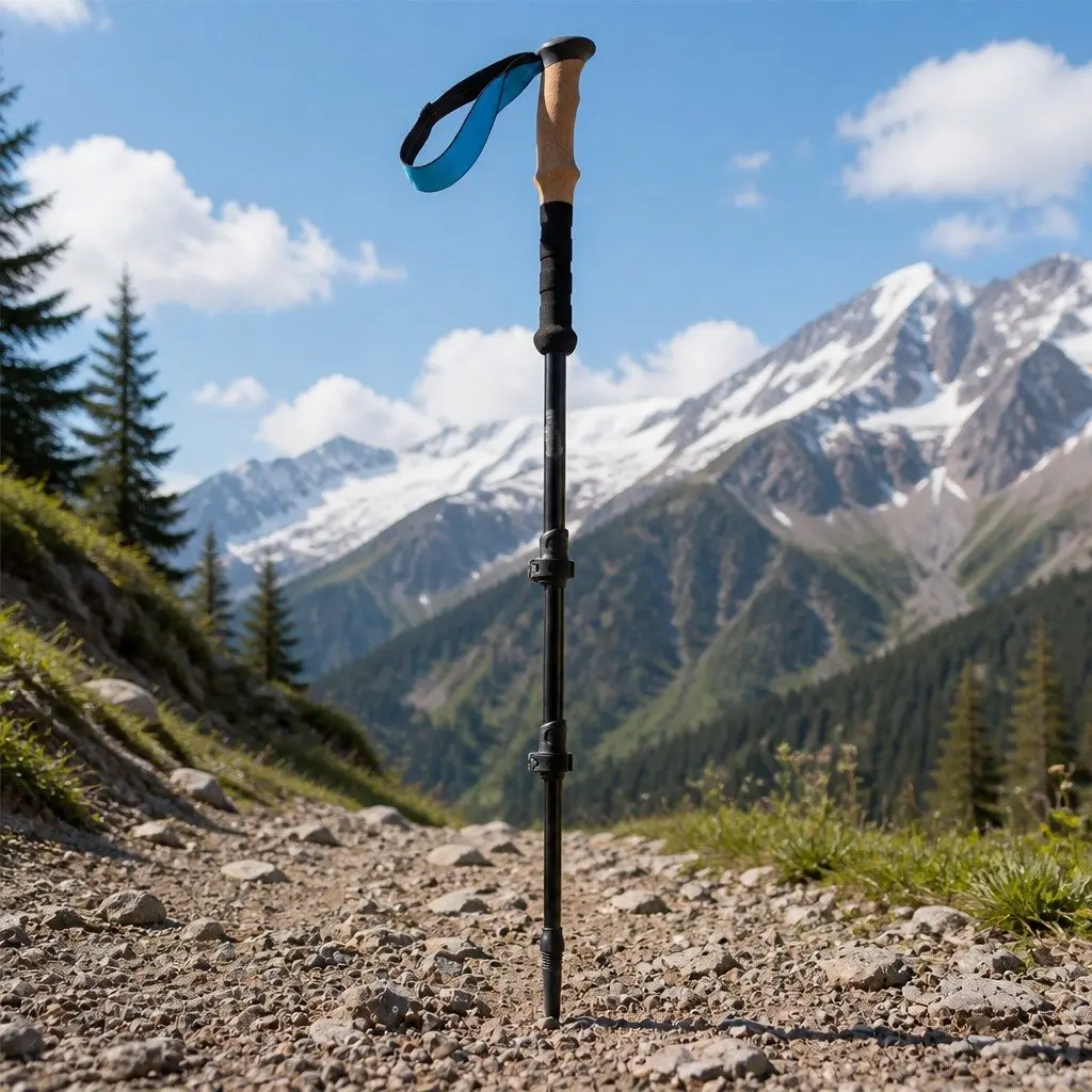 Trekking Poles Walking Sticks Adjustable 62-135cm Lightweight Black Hiking Outdoor