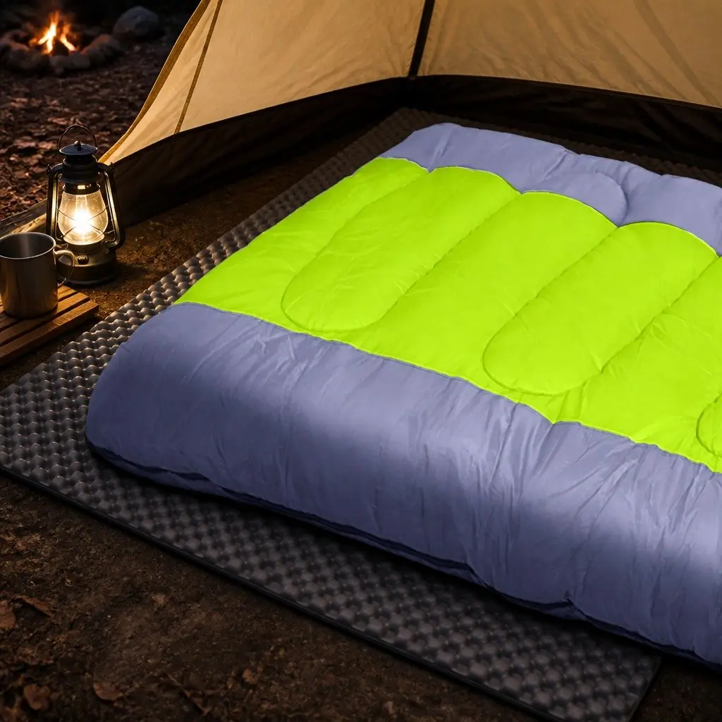 Sleeping Bag Outdoor Camping Grey Hollow Cotton Lightweight Portable Warm