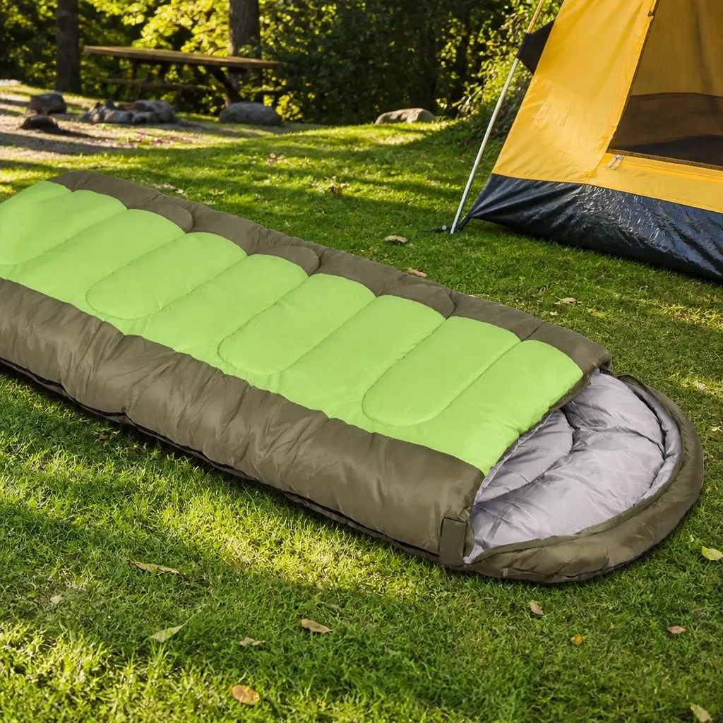 Sleeping Bag Cold Weather -20 to 10°C Green Portable 220cm x 85cm
