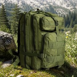 Military Tactical Backpack 40L Large Capacity Army Green Camping Hiking Rucksack