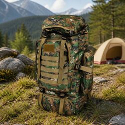 80L Military Tactical Backpack Multi-Compartment Hiking Camping Rucksack Outdoor