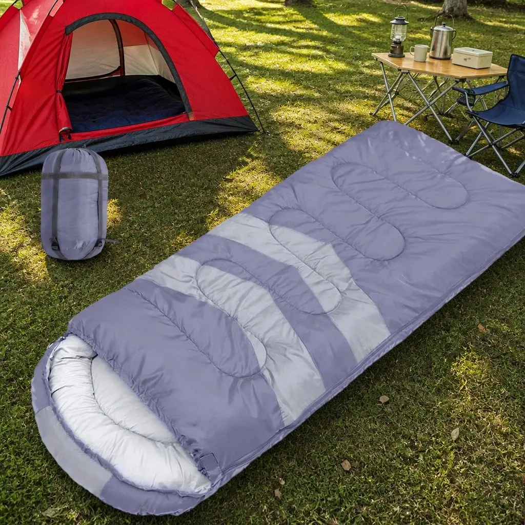 Single Sleeping Bag Cold Weather 216cm x 74cm Grey Hollow Cotton Lightweight