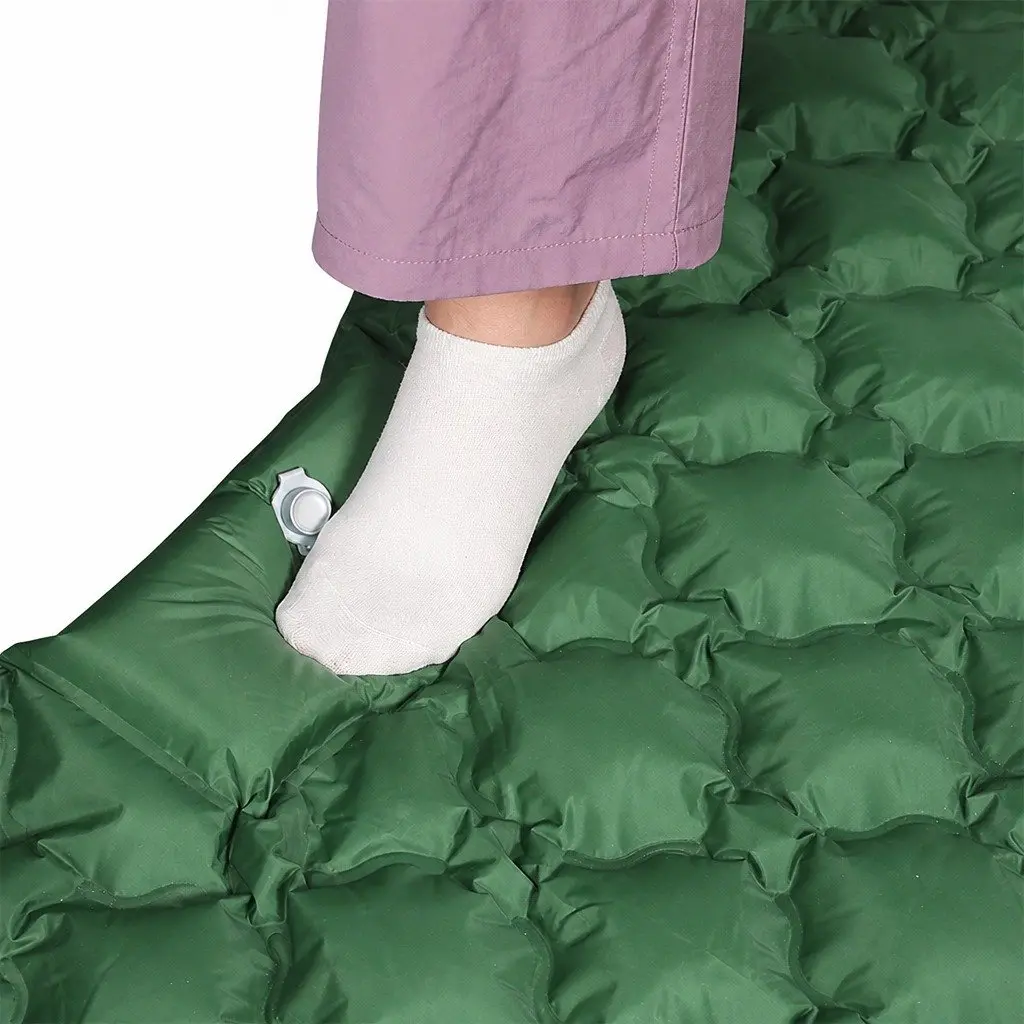 Inflatable Camping Sleeping Pad Double Air Mattress Lightweight Green