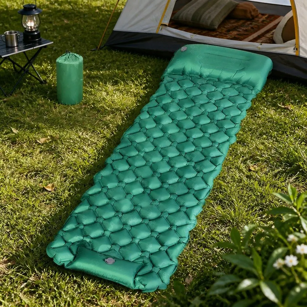 Single Air Mattress Camping Sleeping Pad Portable Inflatable Bed Outdoor Travel