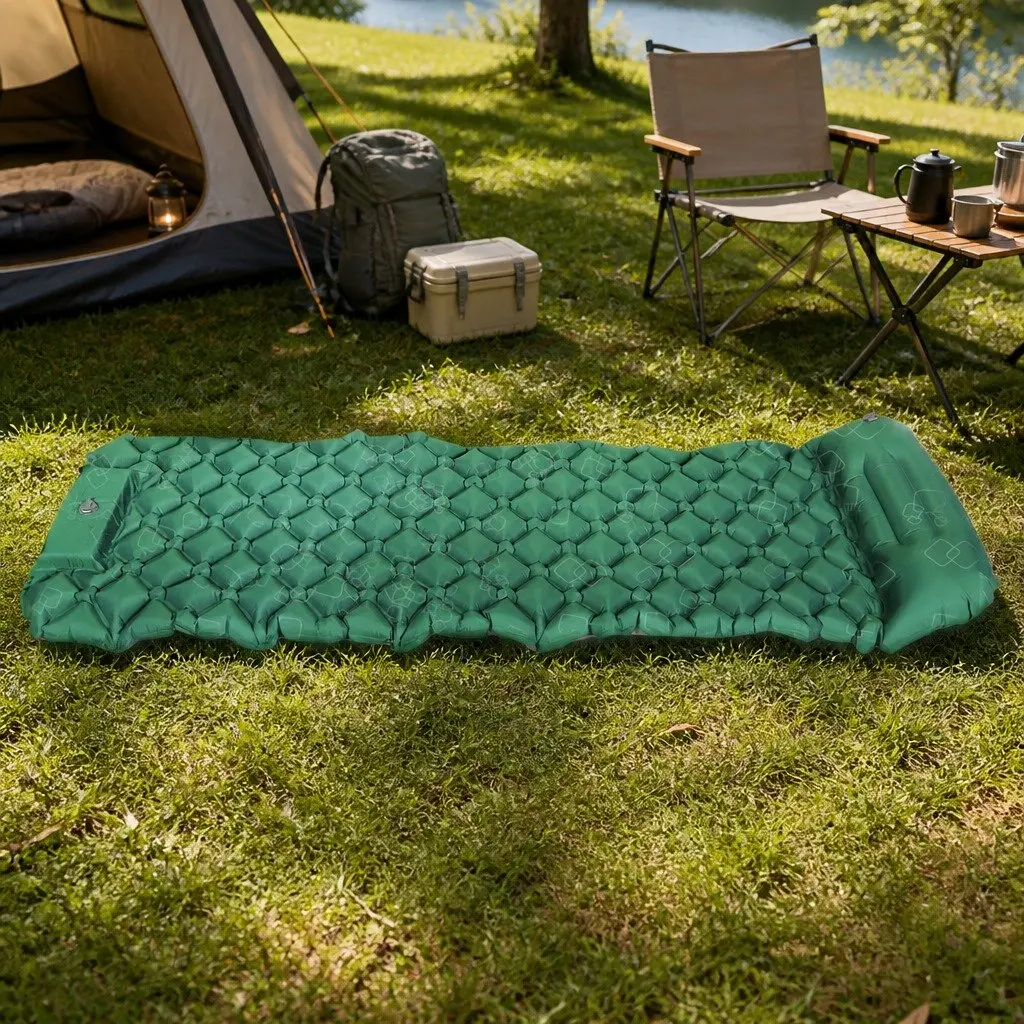 Single Air Mattress Camping Sleeping Pad Portable Inflatable Bed Outdoor Travel