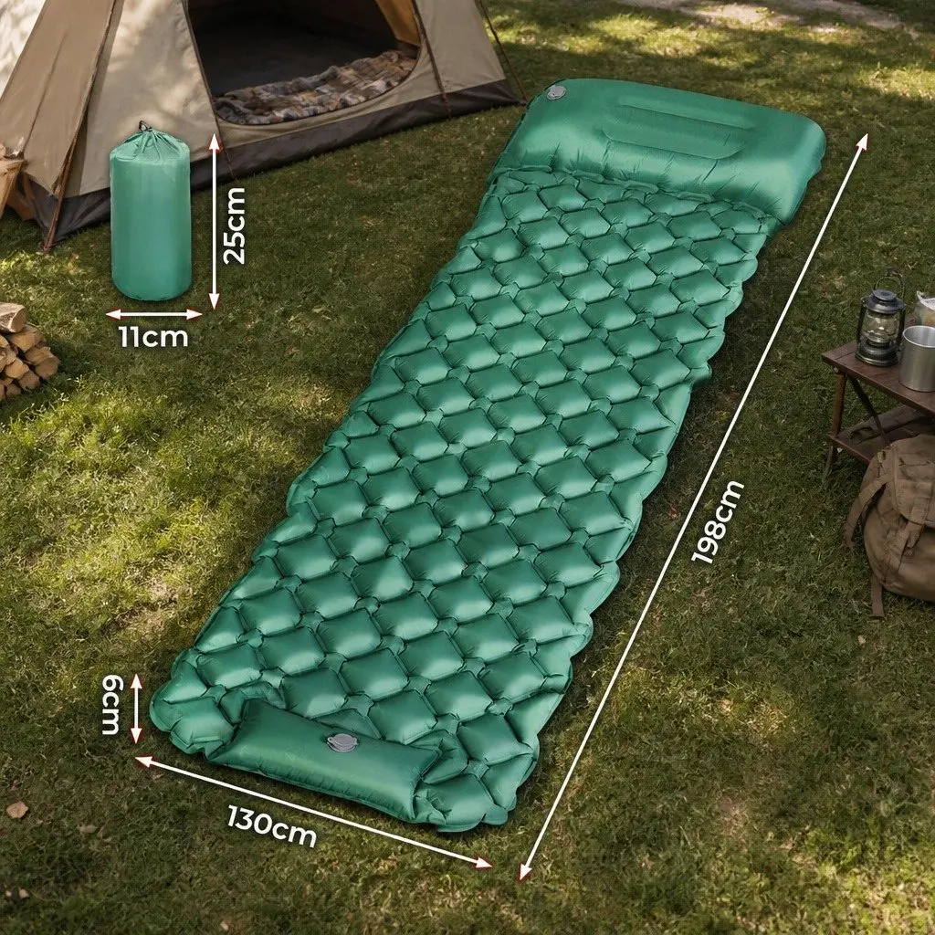 Single Air Mattress Camping Sleeping Pad Portable Inflatable Bed Outdoor Travel