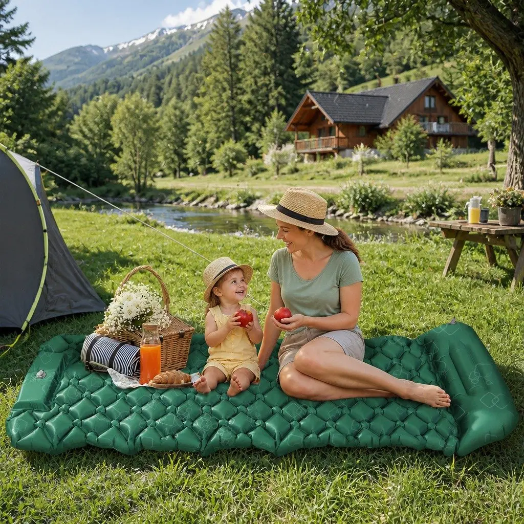 Single Air Mattress Camping Sleeping Pad Portable Inflatable Bed Outdoor Travel