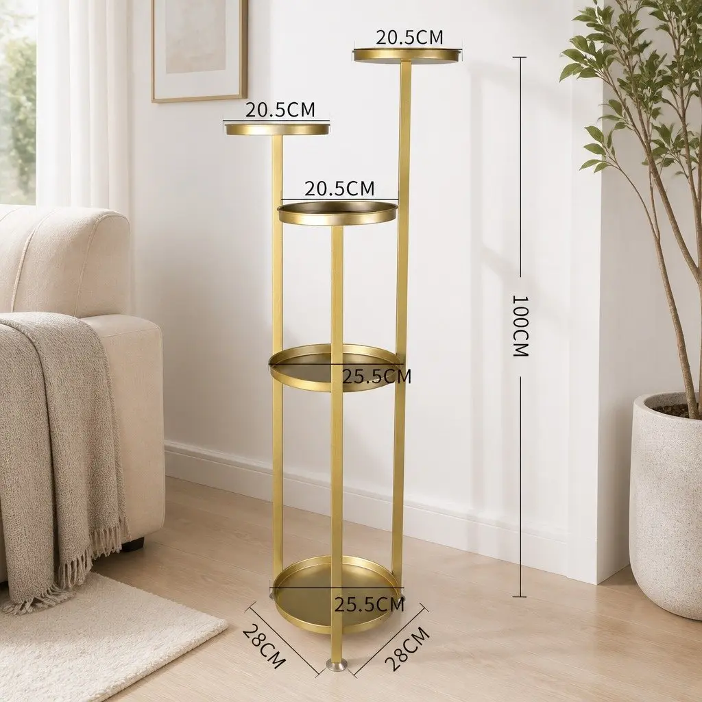 5 Tier Plant Stand Metal Flower Pot Shelf Indoor Outdoor Garden Display Rack Gold