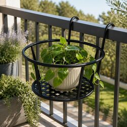 Reliable Black Plant Holder Stand with Strong Build