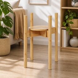 Sturdy Bamboo Plant Stand with Adjustable Features
