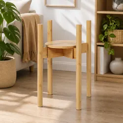 Sturdy Bamboo Plant Stand with Adjustable Features