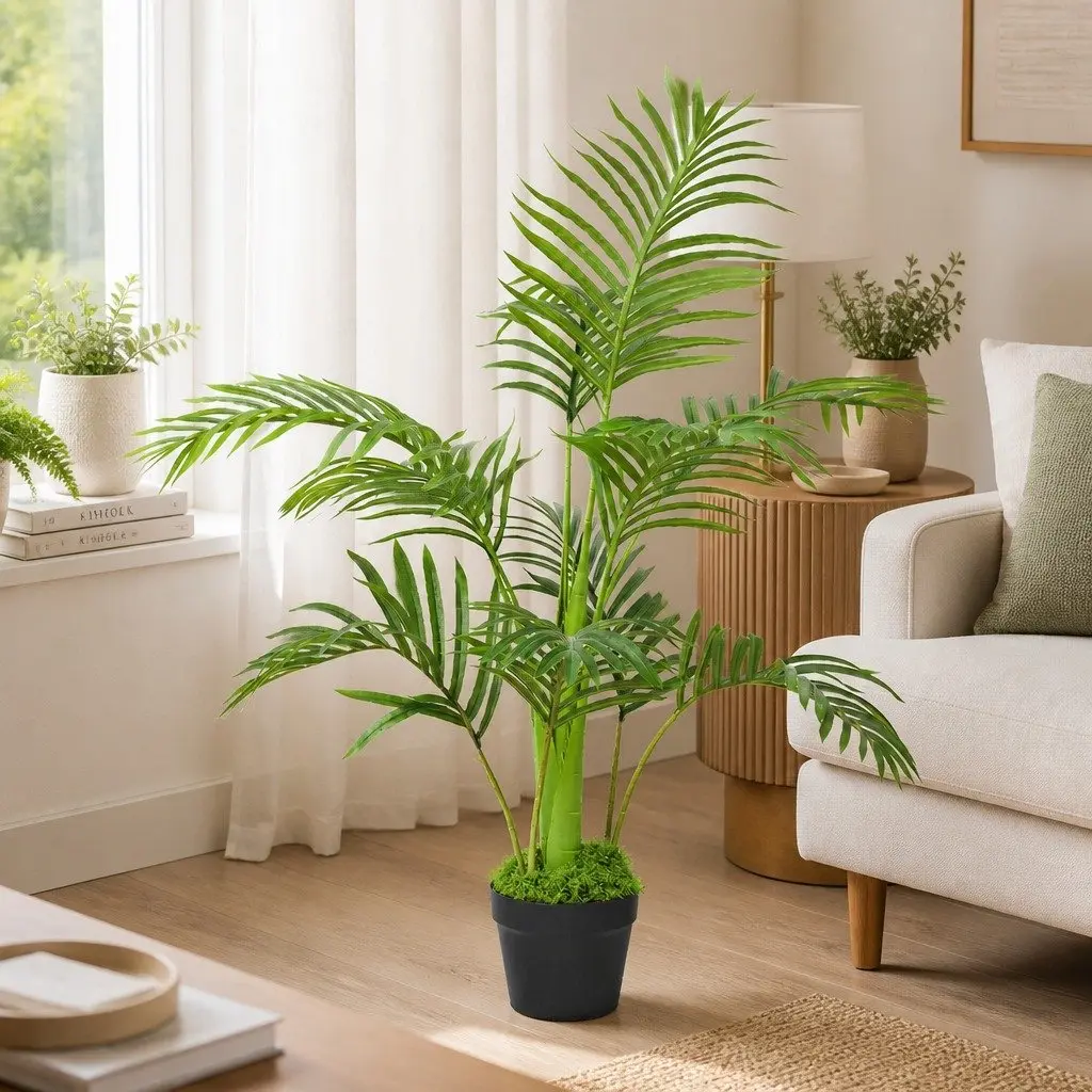 Artificial Oak Tree Indoor 95cm Green Silk Leaves Flexible Branches