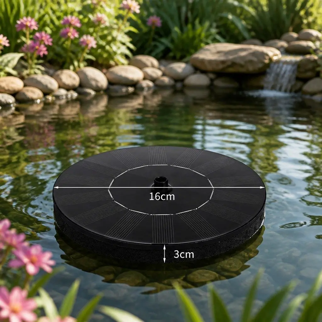 Solar Fountain Water Feature Kit Brushless Pump 60cm Black