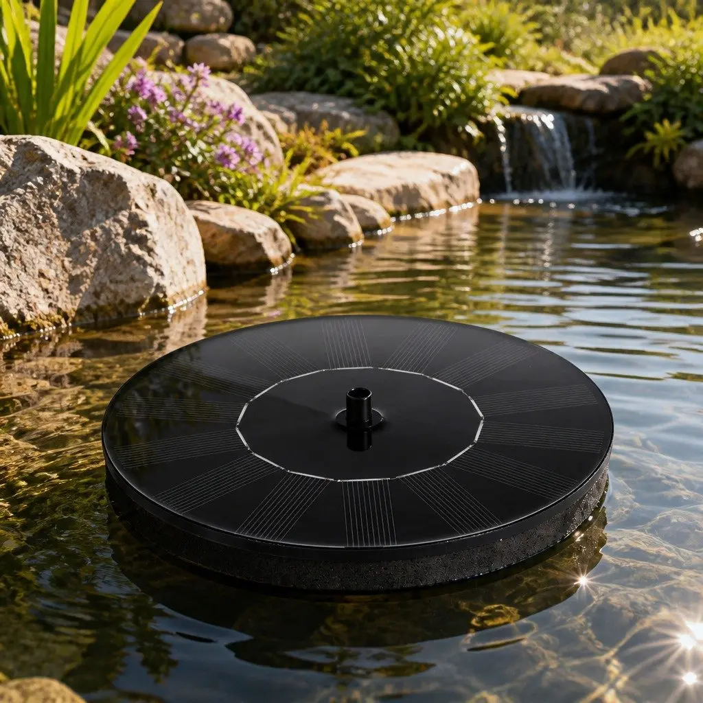 Solar Fountain Water Feature Kit Brushless Pump 60cm Black