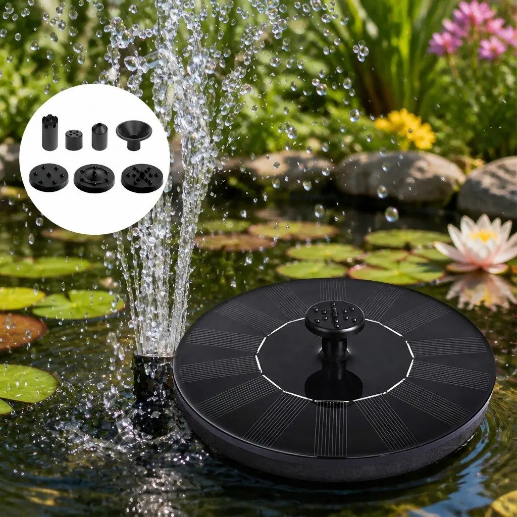Solar Fountain Water Feature Kit Brushless Pump 60cm Black