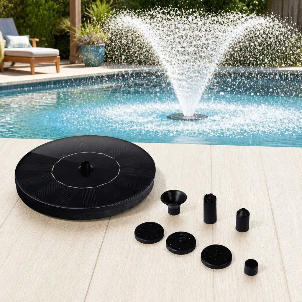 Solar Fountain Water Feature Kit Brushless Pump 60cm Black