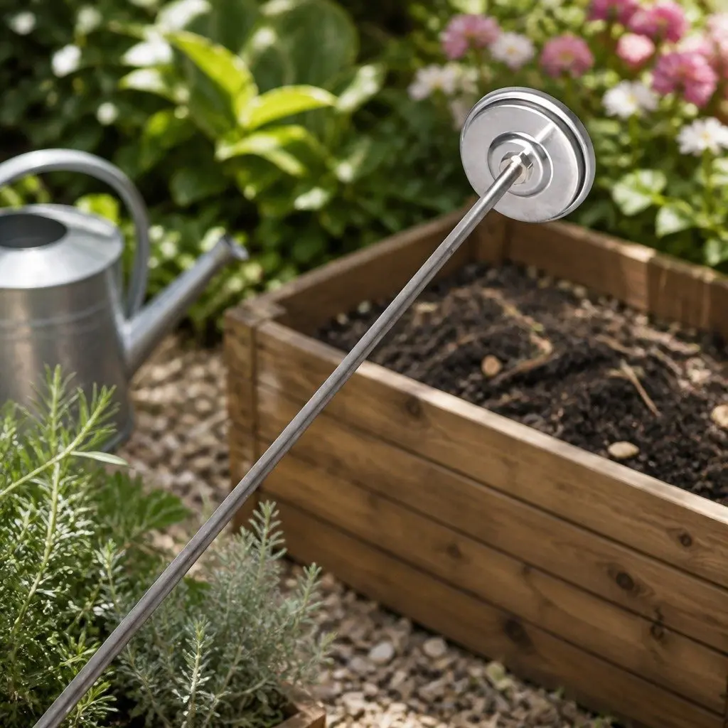 Soil Thermometer Compost Probe 90cm Measuring Range 0-120°C Stainless Steel Silver
