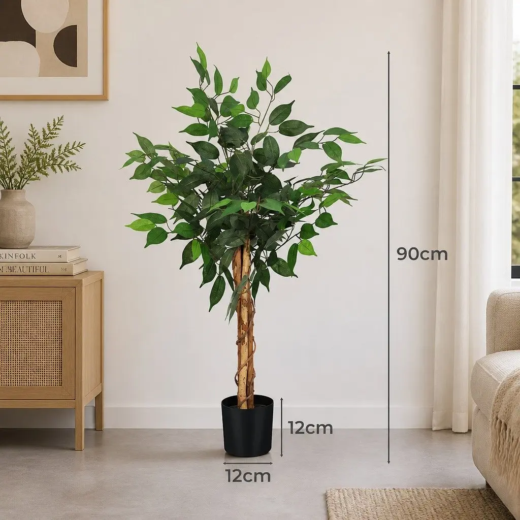 Artificial Tree 90CM Faux Green Plant Indoor Outdoor Home Decor