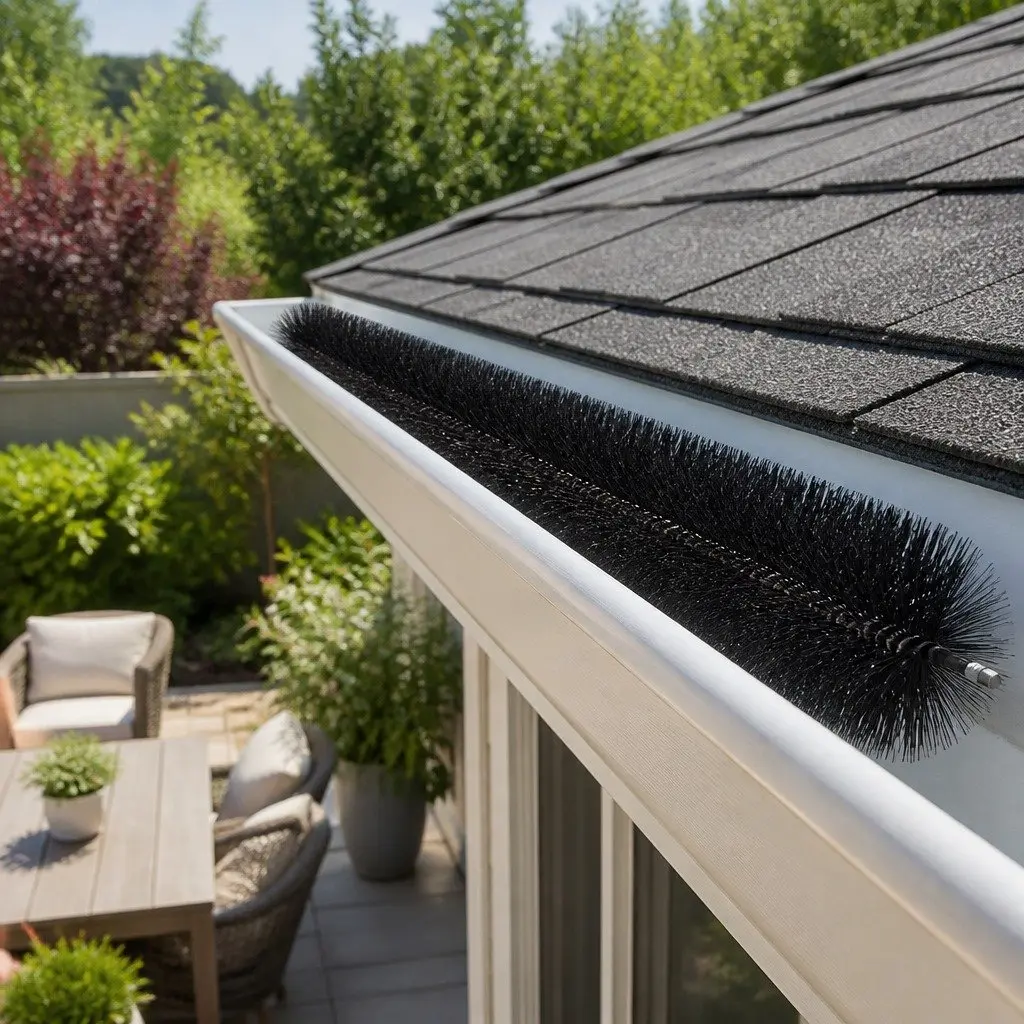 Gutter Brush Guard Leaf Debris Blocker 92x10cm Black 24 Piece