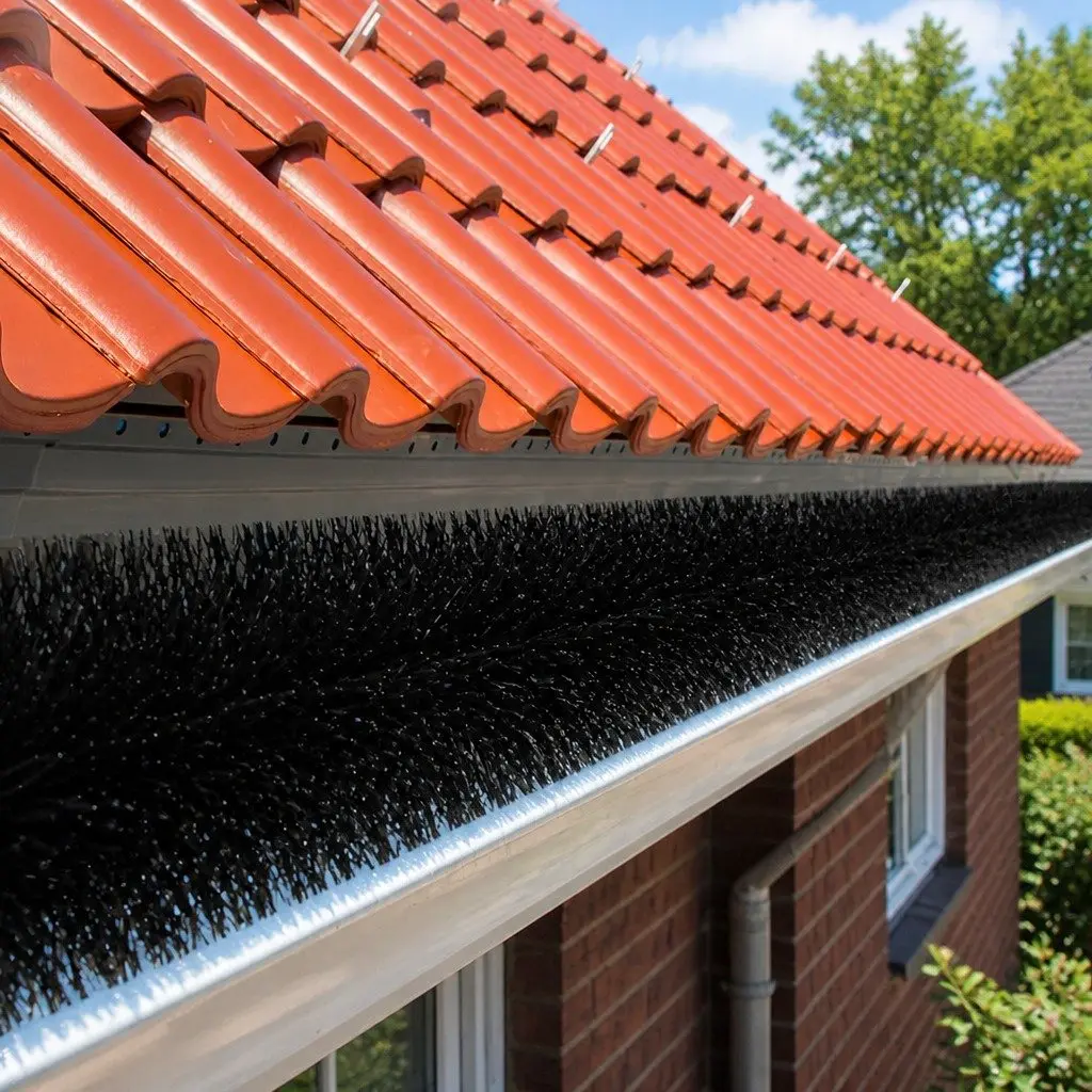 Nylon Gutter Brush Guard Heavy Duty Debris Blocker 10cm Diameter Black