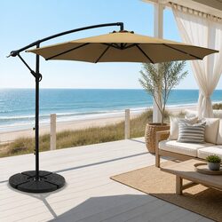 Outdoor Cantilever Umbrella 3m Side Post Octagonal Beige Garden Patio Shade