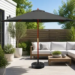 Reliable Charcoal Umbrella: 3m Outdoor Shade Solution