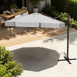 3m Outdoor Cantilever Umbrella 360 Degree Rotation Octagonal Canopy Grey Side